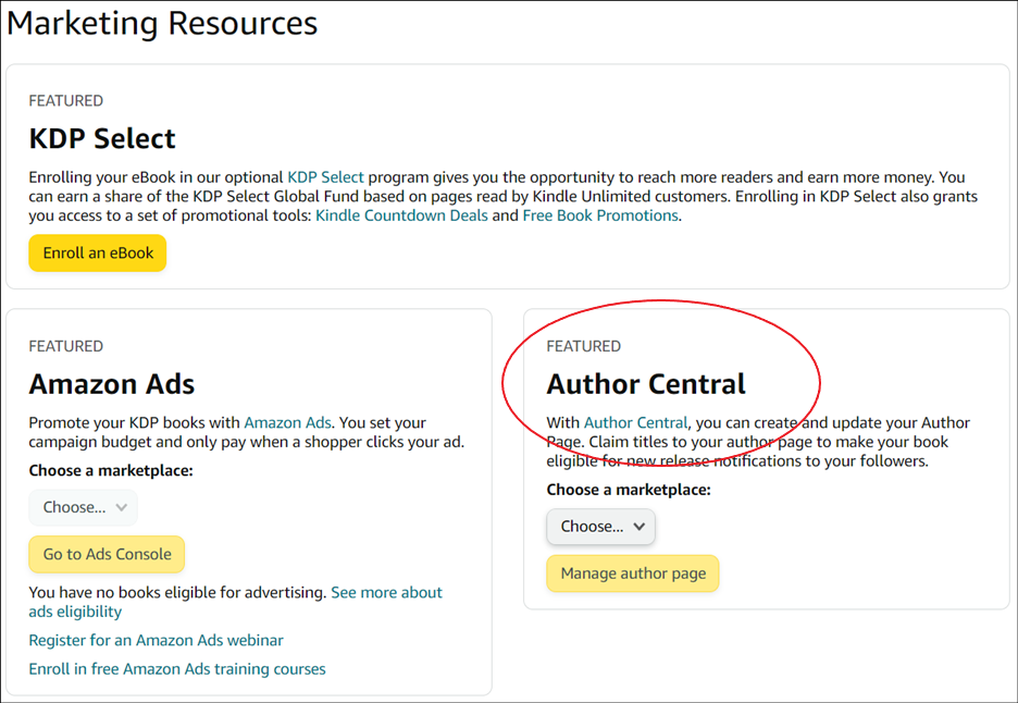 how to set up amazon author central