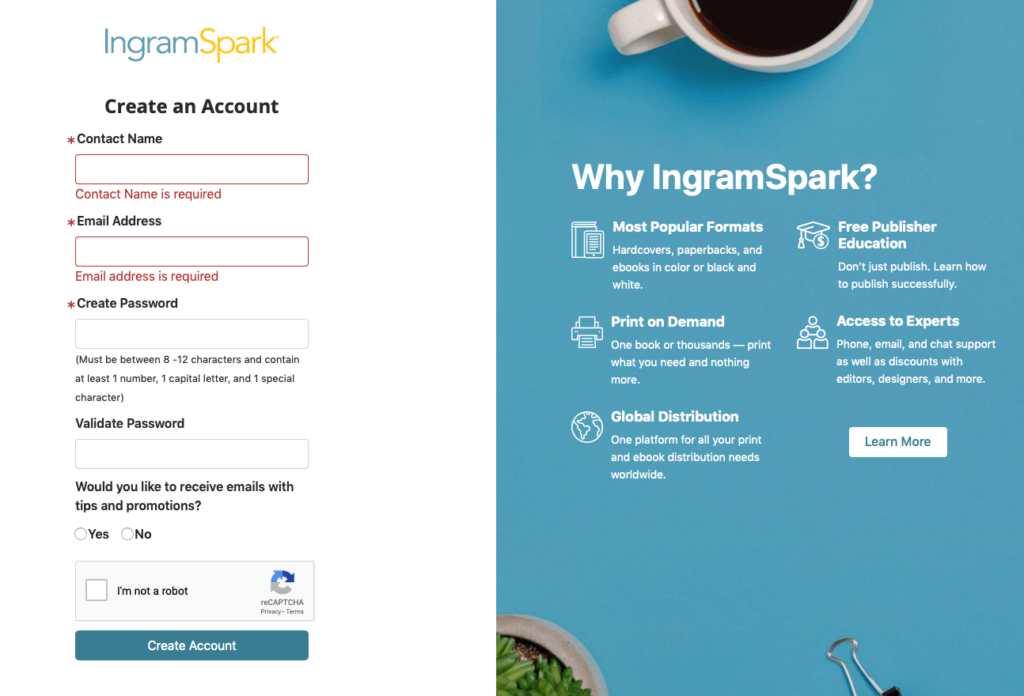 IngramSpark Account