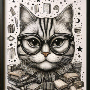 Books And Cats Art Print