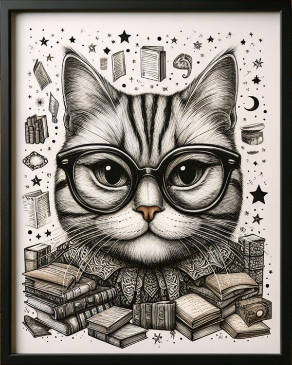 Books And Cats Art Print