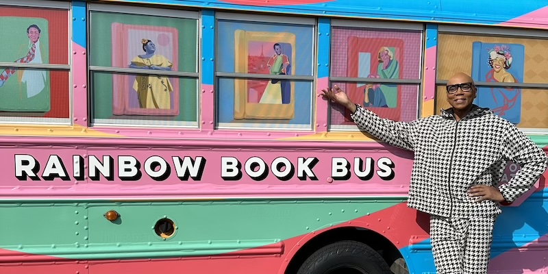 RuPaul-with-Rainbow-Book-Bus