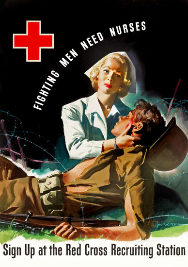 Red-Cross-Fighting-Men-Need-Nurses Art Posters