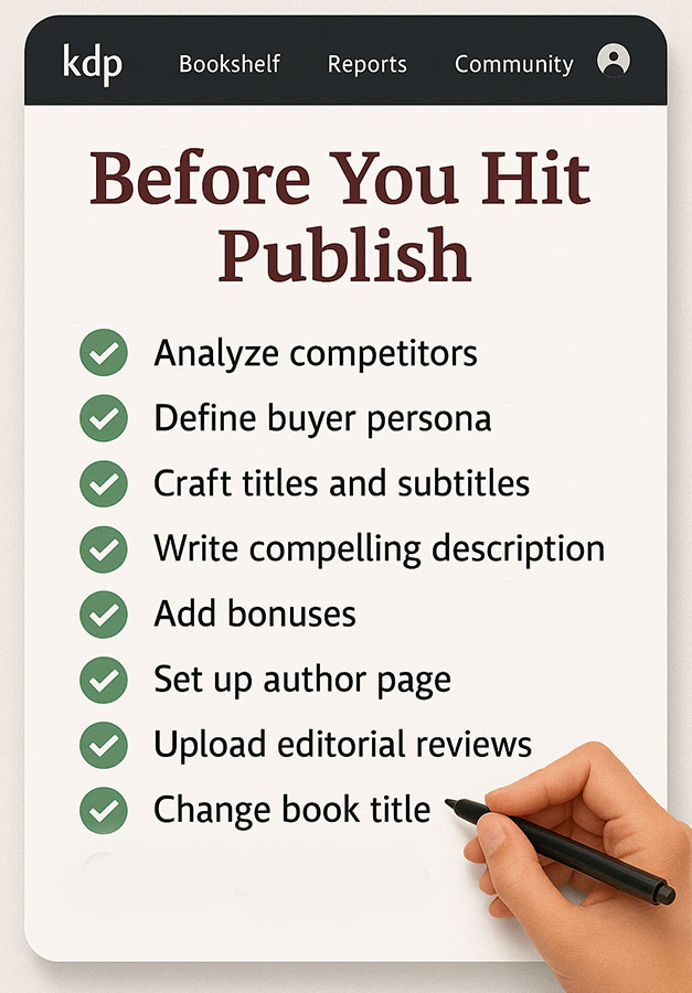 KDP Publishing Checklist Set Up Your Book for Success